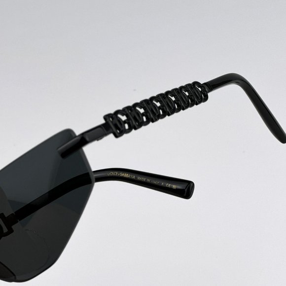 D&G DG2301 01/87 Essentials Sunglasses Black Dark Grey Rimless Rectangle Women - Picture 8 of 11